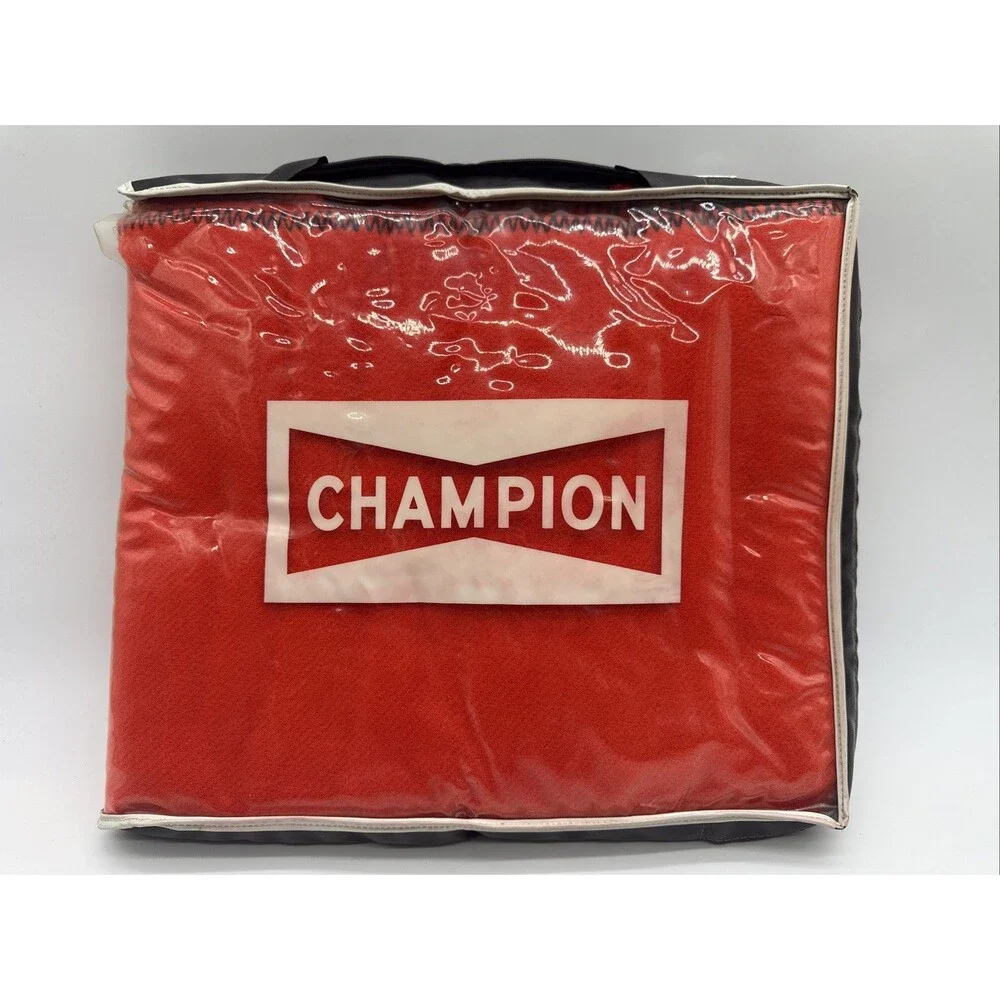 Vintage Champion Spark Plug Faribo Stadium Blanket 50x60 Fluff Loom Acrylic D30